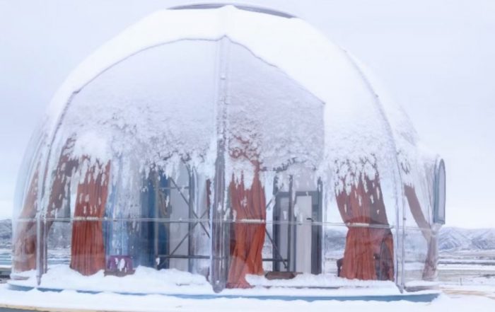 Excelite Glamping Dome in snow