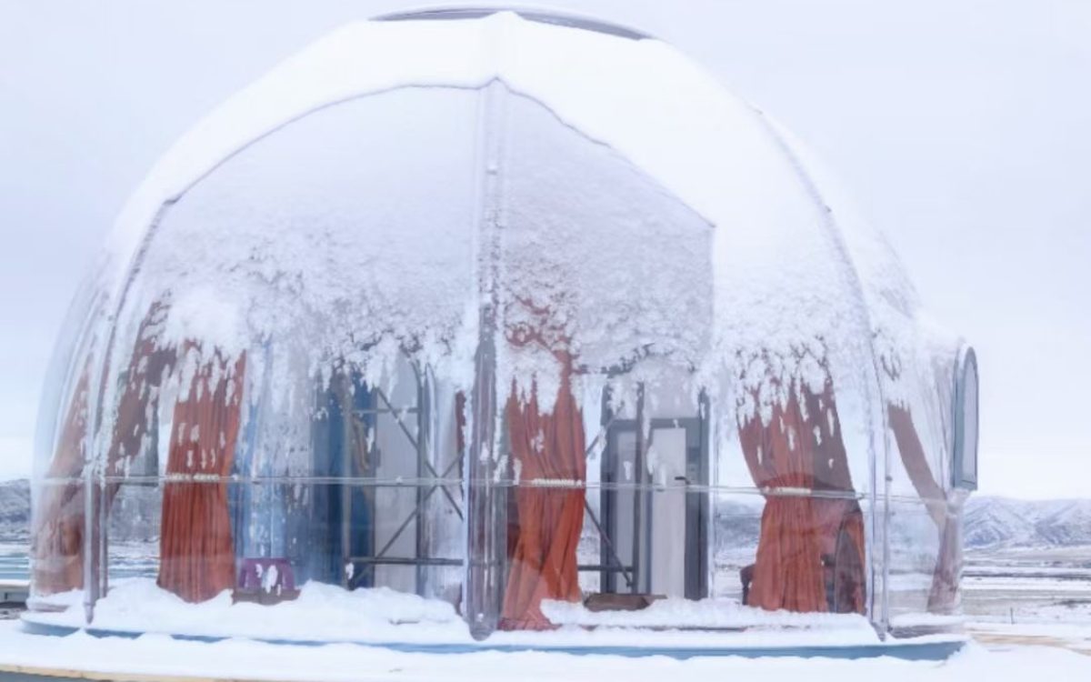 Excelite Glamping Dome in snow