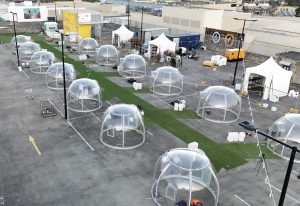 Clear igloo made of polycarbonate